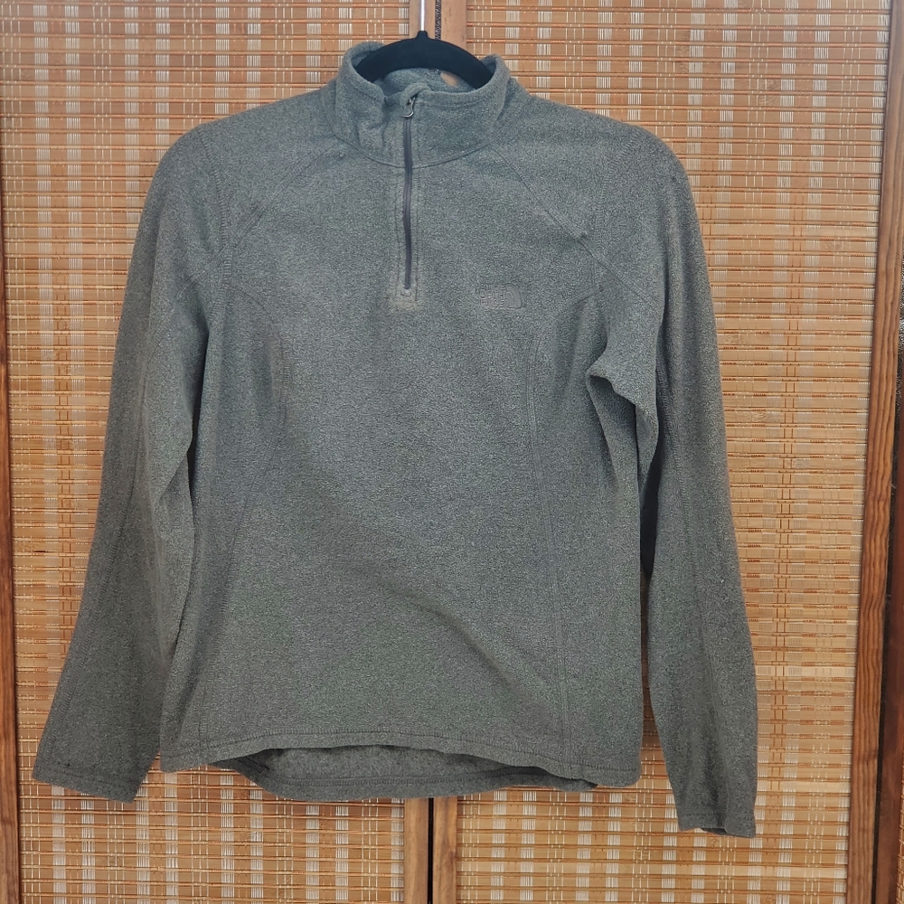 ♡ The North Face Gray Quarter Zip Fleece Pullover Size Small